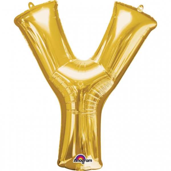 Folienballon SuperShape Buchstabe Y Gold, 76cm x 86cm