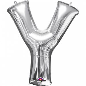 Folienballon SuperShape Buchstabe Y Silber, 76cm x 86cm