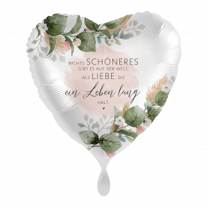 Folienballon Herz Romantic Garden Wedding 43cm