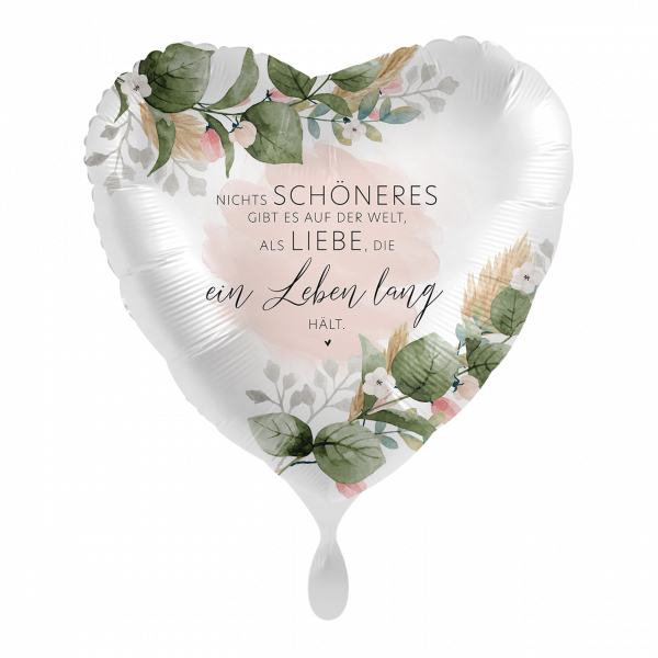 Folienballon Herz Romantic Garden Wedding 43cm