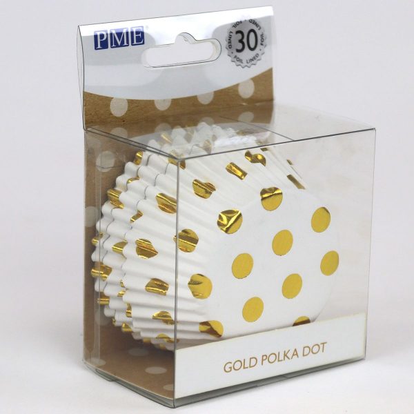 PME folienbeschichtete Backförmchen Gold Polka Dots pk/300