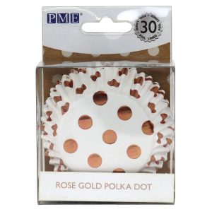 PME folienbeschichtete Backförmchen rosegold Polka Dots pk/30