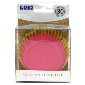 PME folienbeschichtete Backförmchen Rosa mit Gold pk/30