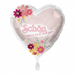 Folienballon Herz " Schön dass es Dich gibt" 43cm