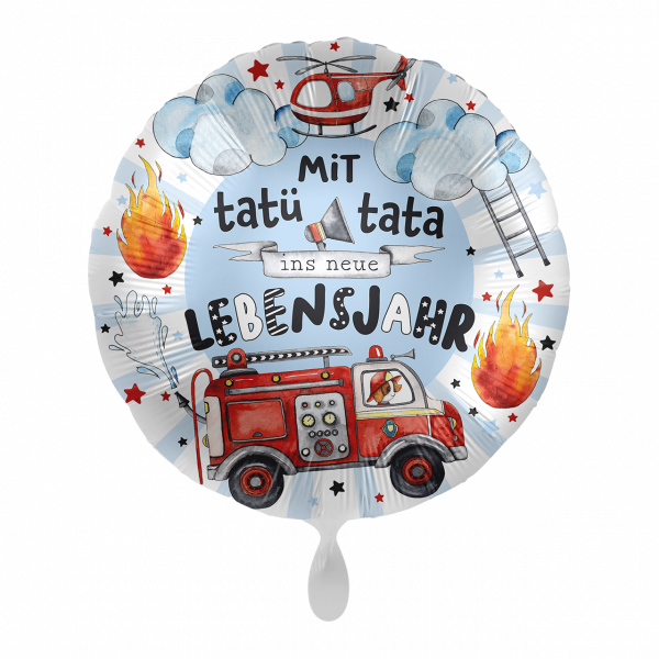 Folienballon "Happy Fire Engine - Tatü Tata" 43cm