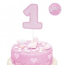 Tortentopper 1 Glitzer rosa 31cm x 10cm