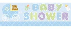 Party Banner Baby Shower Blau/Grün Boy