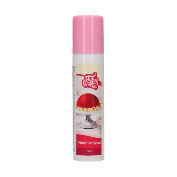 F41430_0_ed3c90f7ea673fd8e07d279284854883 FunCakes FunColours Metallic Spray -Rot- 100ml