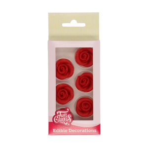 F50425_0_98829b4d08fb76aec85104b1081b3e3b FunCakes Marzipan Dekorationen Rote Rosen Set/6