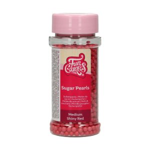 FunCakes Zuckerperlen 4mm -Glänzend Rot- 80g