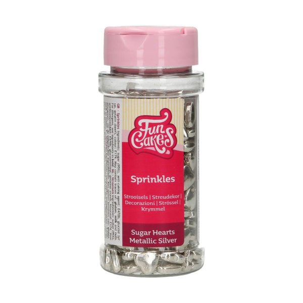 FunCakes Zuckerherzchen - silber