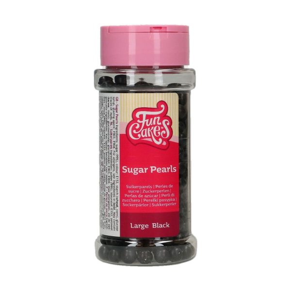Funcakes Sugarpearls 7mm -Shiny Black- 80g
