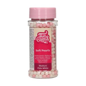 FunCakes Soft Pearls Medium Rosa/Weiß 60 g