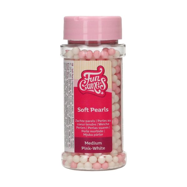 FunCakes Soft Pearls Medium Rosa/Weiß 60 g
