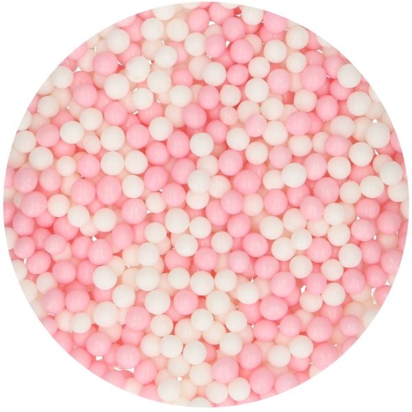 FunCakes Soft Pearls Medium Rosa/Weiß 60 g