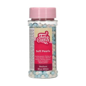 FunCakes Soft Pearls Medium Hellblau/Weiß 60 g