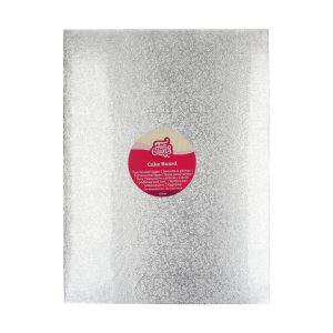 FunCakes Tortenplatten - Rechteckig- mit Silberfolie 4mm/ 35x25cm