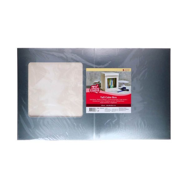 FunCakes Tall Cake Box 26 x 26x 29,4 cm - Silber