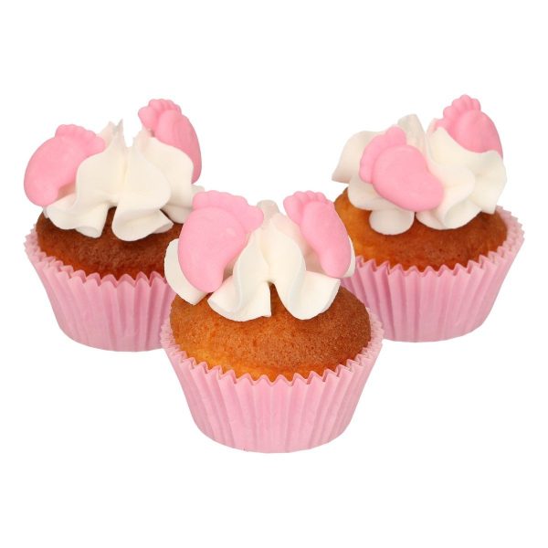 FunCakes Zuckerdekorationen Babyfüße Rosa Set/8
