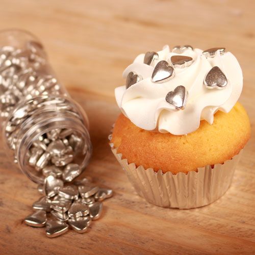 FunCakes Zuckerherzchen - silber