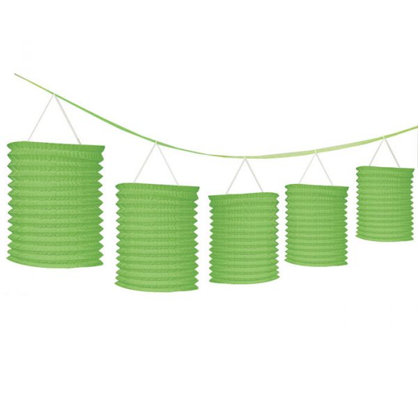 Lampiongirlande grün Papier 365cm