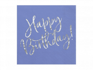 20 Servietten "Happy Birthday" Blau 33x33 cm