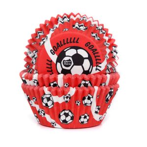 House of Marie Baking Cups Rotes Fußballtor pk/50