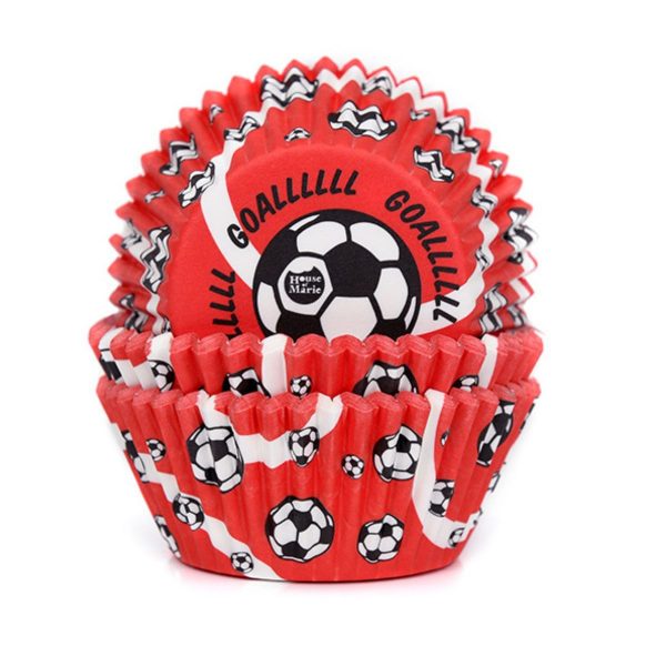 House of Marie Baking Cups Rotes Fußballtor pk/50