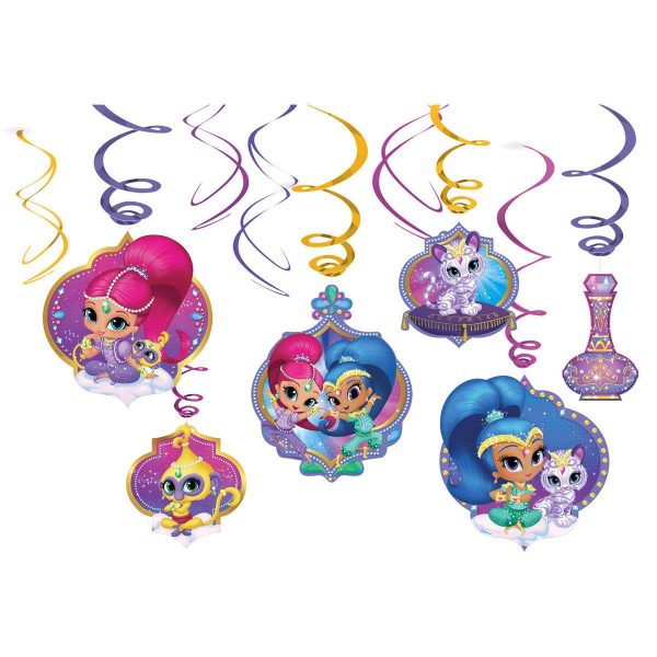 6 Deko-Spiralen Shimmer & Shine 61cm