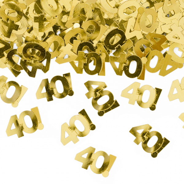 Metallisiertes Konfetti, Zahl 40, 15g
