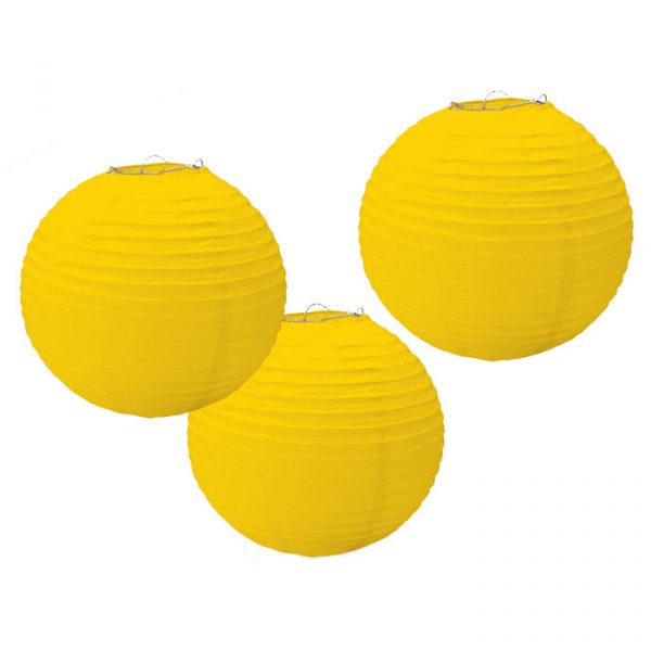 3 Lampions gelb 20,4cm