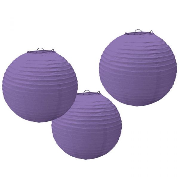 3 Lampions lila 20,4cm