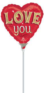 Love Mini Shape Ballon Herz "Love You" 20cm
