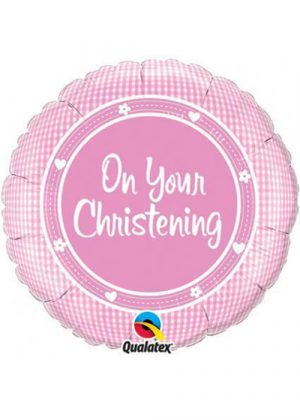 Folienballon "On Your Christening" Rosa