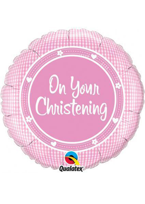 Folienballon "On Your Christening" Rosa