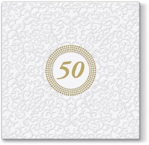 SDL042900-Servietten-50-Jahre_1280x1280 20 Servietten Inspiration Icon 50 - Symbol 50 gold 33x33cm
