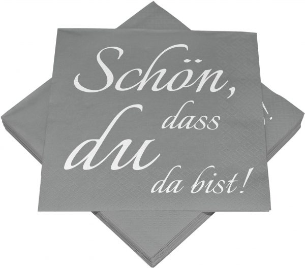 "Schön das du da bist"Servietten 20 Stück 33x33cm Tissue Design