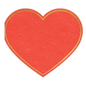 Servietten Herz rot Papierservietten Herz, rot, 14.3x12.5 cm