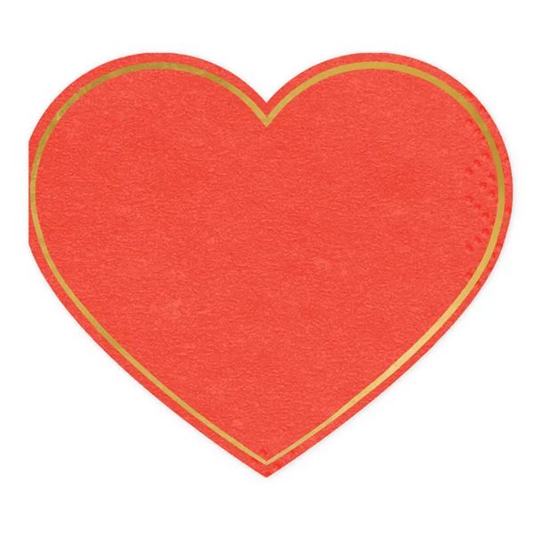 Servietten Herz rot Papierservietten Herz, rot, 14.3x12.5 cm