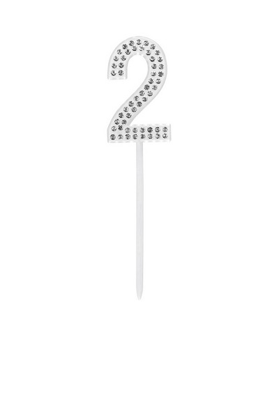 Tortentopper Cake Topper "2" Diamond 10,5 cm