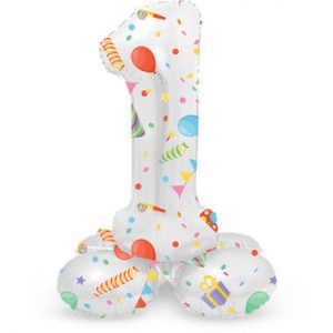 Stehender Folienballon Ziffer / Zahl 1 Joyful Party - 72 cm