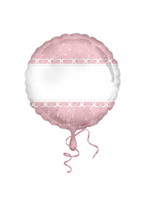Folienballon Rosa mit Herzen