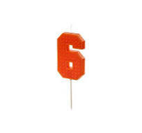 Geburtstagskerze Bausteine Ziffer 6 Orange