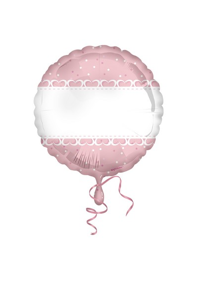 Folienballon Rosa mit Herzen