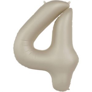 Folienballon Zahl 4 - Creamy Latte - Ultra Matt - 86 cm