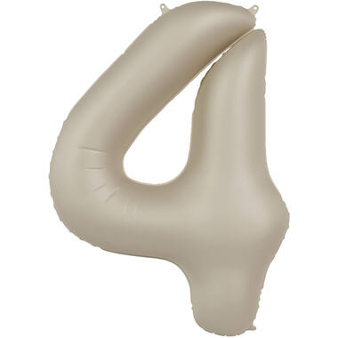 Folienballon Zahl 4 - Creamy Latte - Ultra Matt - 86 cm