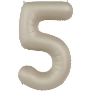 Folienballon Zahl 5 - Creamy Latte - Ultra Matt - 86 cm