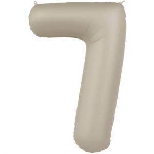 Folienballon Zahl 7 - Creamy Latte - Ultra Matt - 86 cm