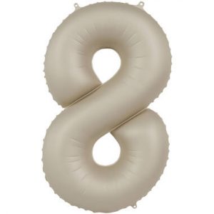 Folienballon Zahl 8 - Creamy Latte - Ultra Matt - 86 cm