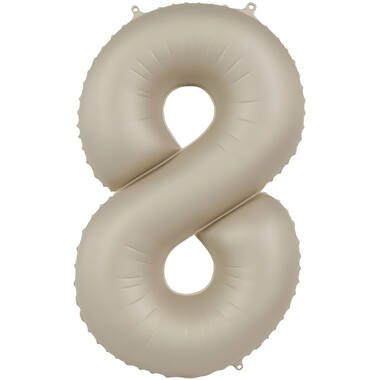 Folienballon Zahl 8 - Creamy Latte - Ultra Matt - 86 cm